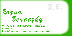 rozsa bereczky business card